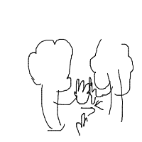 tree giving high five drawing by hmmsiddd in Artbitrator