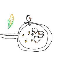 popcorn popping drawing by my_idiot_sandwich in Artbitrator