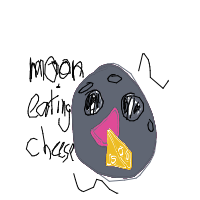 moon eating cheese drawing by guest-7yxxg19dp in Artbitrator