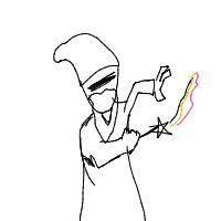 wizard casting spell drawing by guest-v6r2a5az2 in Artbitrator