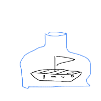 ship in bottle drawing by mircozande in Artbitrator