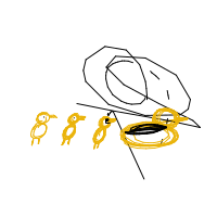 duck leading ducklings drawing by guest-1o2j07fvh in Artbitrator