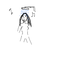 singing in shower drawing by adzwinz123 in Artbitrator