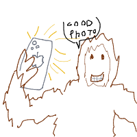 bigfoot taking selfie drawing by guest-tlk76l3cl in Artbitrator