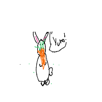 rabbit eating carrot drawing by injeolmi in Artbitrator