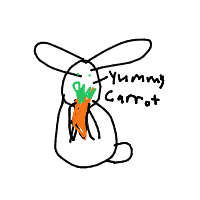 rabbit eating carrot drawing by guest-fljq1mipy in Artbitrator
