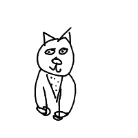 cat with tie drawing by guest-fljq1mipy in Artbitrator
