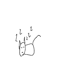 sleeping cat drawing by kaiique535 in Artbitrator
