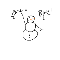 waving snowman drawing by tozarini in Artbitrator