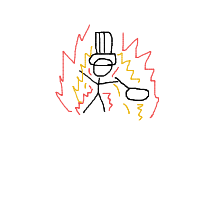 chef on fire drawing by tozarini in Artbitrator