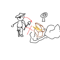 pirate finding treasure drawing by bagr3l in Artbitrator