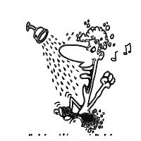 singing in shower drawing by vanjura in Artbitrator