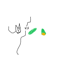 cat vs cucumber drawing by bagr3l in Artbitrator