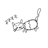 sleeping cat drawing by charbalina in Artbitrator