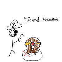 pirate finding treasure drawing by _acidflowers in Artbitrator