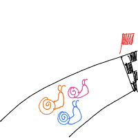 snail racing drawing by _acidflowers in Artbitrator