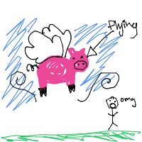 when pigs fly drawing by _acidflowers in Artbitrator