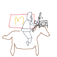 medieval knight at drive-thru drawing by guest-dkdgz4nke in Artbitrator