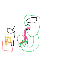 alien trying human food drawing by guest-dkdgz4nke in Artbitrator