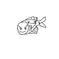 grumpy fish drawing by whites0ra in Artbitrator