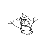 waving snowman drawing by sorcerer in Artbitrator