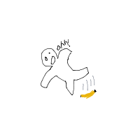 slipping on banana peel drawing by luxoual in Artbitrator