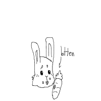 rabbit eating carrot drawing by johannaclydeeeee in Artbitrator
