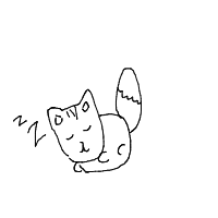 sleeping cat drawing by johannaclydeeeee in Artbitrator