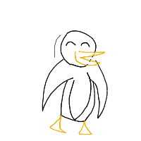 excited penguin drawing by yayu10 in Artbitrator