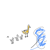 duck leading ducklings drawing by guest-6txi7xuy8 in Artbitrator