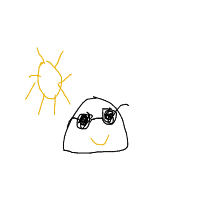 rock with sunglasses drawing by pinkclouds in Artbitrator