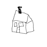 house with chimney drawing by notpeter in Artbitrator