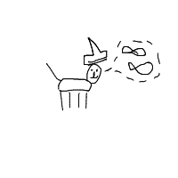 a cat with a hat dreaming about fish with a thought bubble drawing by player-uzkmt3cvt in Artbitrator