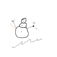 waving snowman drawing by guest-2wmgpyvf5 in Artbitrator