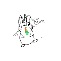 rabbit eating carrot drawing by guest-agrxx6h70 in Artbitrator