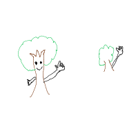 tree giving high five drawing by ronan in Artbitrator