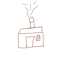 house with chimney drawing by lilsoup in Artbitrator