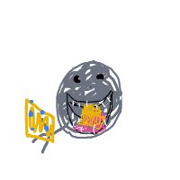 moon eating cheese drawing by guest-rme6b404i in Artbitrator
