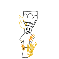 chef on fire drawing by guest-2ktyy2k9w in Artbitrator