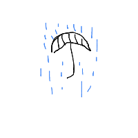 umbrella in rain drawing by colinn24 in Artbitrator