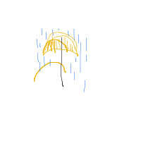 umbrella in rain drawing by colinn24 in Artbitrator