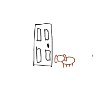 dog waiting at door drawing by guest-5vqcjvghf in Artbitrator