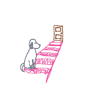 dog waiting at door drawing by guest-biizfj5pi in Artbitrator