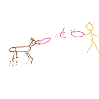 dog catching frisbee drawing by guest-kf3ib2wun in Artbitrator