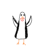excited penguin drawing by guest-mkv9u9a1d in Artbitrator