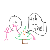 tree giving high five drawing by guest-x2gi4ynaa in Artbitrator