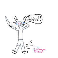 knight afraid of mouse drawing by guest-x2gi4ynaa in Artbitrator