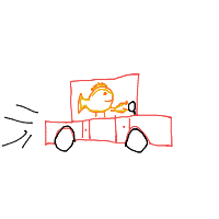 goldfish driving car drawing by guest-x2gi4ynaa in Artbitrator