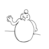waving snowman drawing by howl in Artbitrator