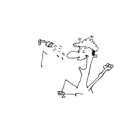 singing in shower drawing by angelica in Artbitrator